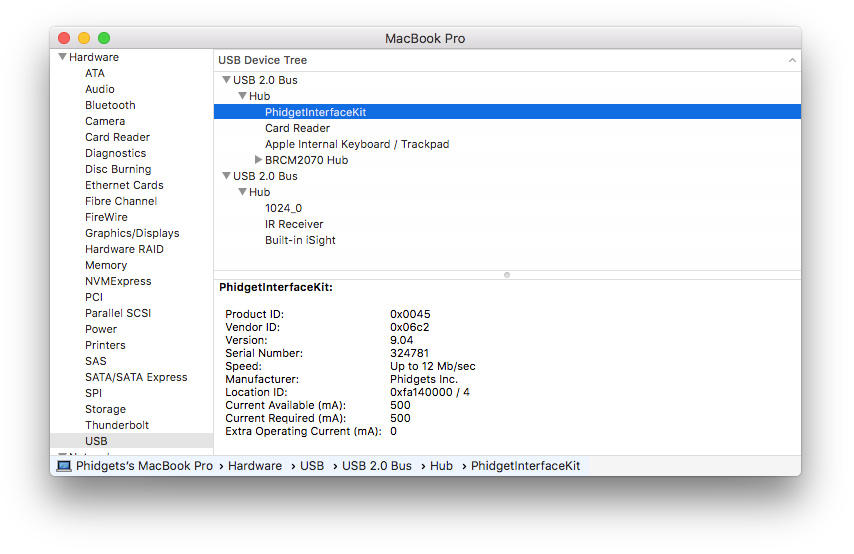 OS X Attached USB Devices