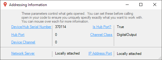 All the information you need to address your Phidget