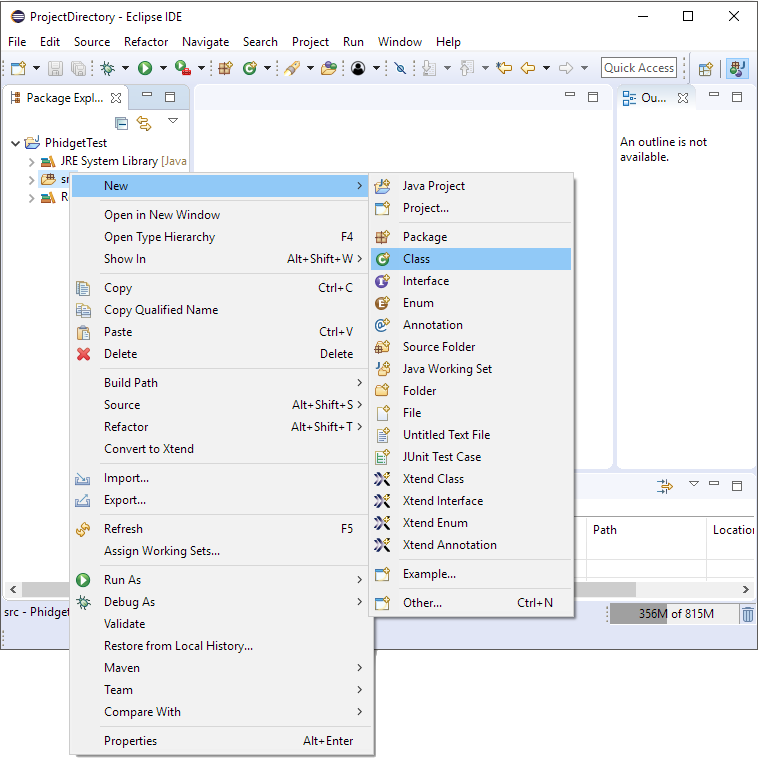 Java eclipse newClass menu.png
