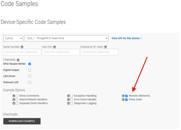 Networkserver codesample remote.png