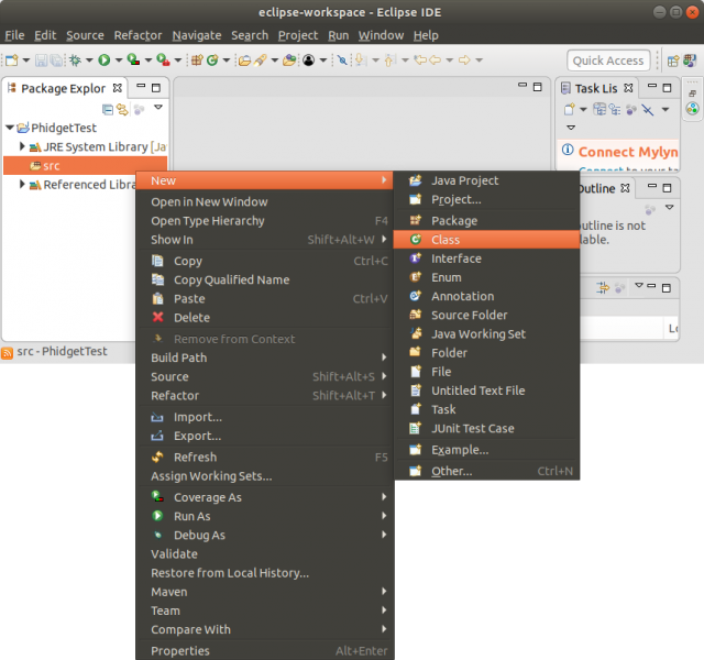 File:Java eclipse linux newClass menu.png
