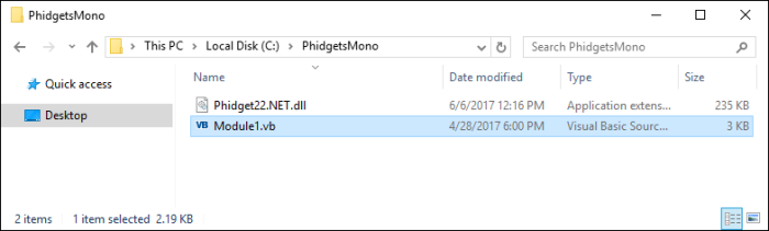 Language - Visual Basic - Phidgets Support