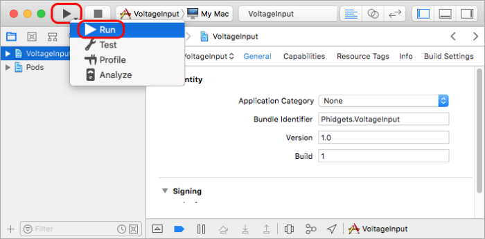 Language - Swift - Phidgets Support