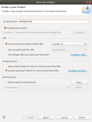 Java eclipse linux newproject.PNG