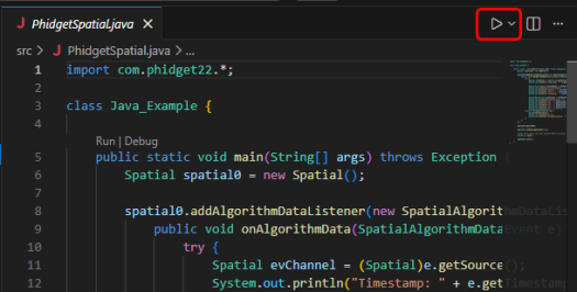 Language - Java - Phidgets Support