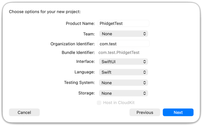 Language - Swift - Phidgets Support