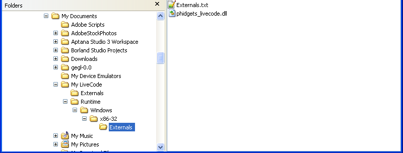 User Extensions Folder