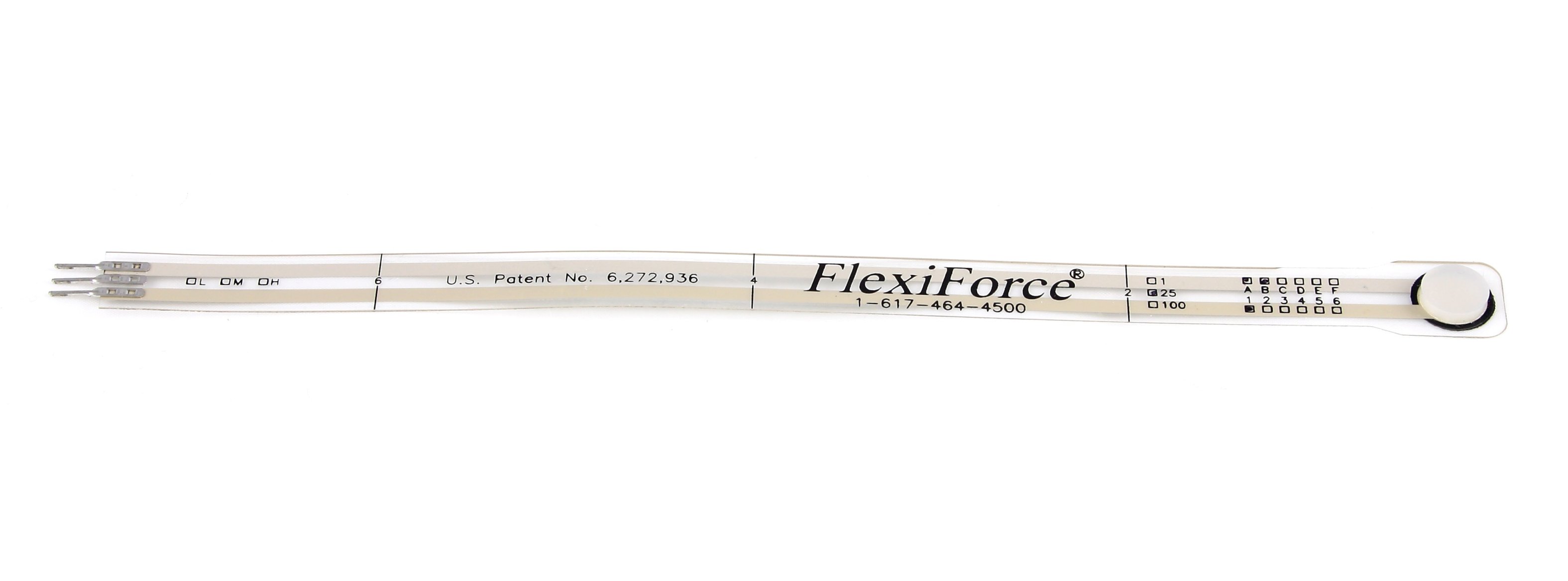 8″ FlexiForce 0-25lb. Resistive Force Sensor - 3101_0 - Phidgets 8″ FlexiForce 0-25lb. Resistive Force Sensor - 3101_0 - Phidgets