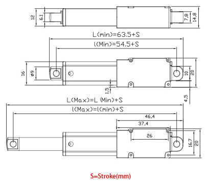 Buy Linear Actuator Stroke Length 300MM 7mm/S 1500N 12V Online At